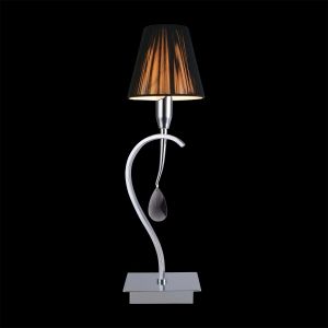 Дизайнерска настолна лампа OXFORD 1xE14 230V Хром / Черен плат / Кристал