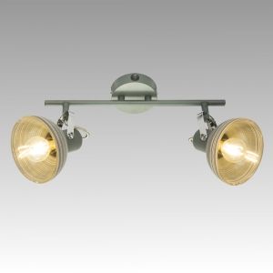 Spot Lamp DAISY 2xE14 230V Grey metal / Deco glass 