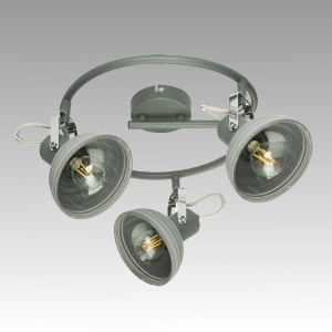 Spot Lamp DAISY 3xE14 230V Grey metal / Deco glass 
