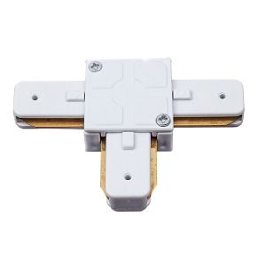 White Rail T-Connector for LED Track Lights 109 x 72
