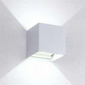 2х5W LED Facade Lighting Fixture IP54 4000K Aluminium / white square