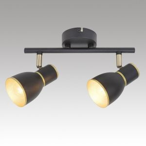 Spot Ceiling Lamp MACKENZIE 2xE14 230V Black matt / Gold