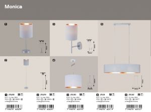Table Lamp MONICA 1xE27 230V White fabrics / Gold