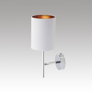 Wall Lamp MONICA 1xE14 230V White fabrics / Gold