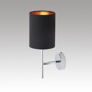 Wall Lamp MONICA 1xE14 230V Black fabrics / Gold
