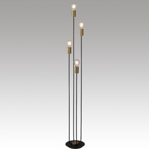 Floor Lamp LANNY 4xE27 230V Black / Gold metal