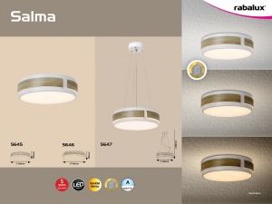 18W LED Hanging Ceiling Lamp SALMA 3000K Warm light Metal / Plastic