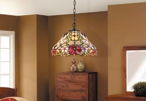 Ceiling Lamp MIRELLA 1хE27 230V Metal / Tiffany Glass
