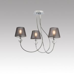 Hanging Ceiling Lamp GWEN 3xE14 Metal / Glass / Fabric