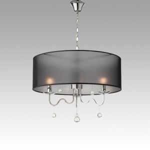 Hanging Ceiling Lamp BELLARIA 3xE14 Metal / Crystal / Fabric