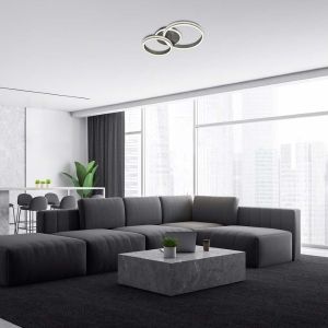 50W LED ceiling light AVALON 4000K, Scratched Aluminum/ Metal