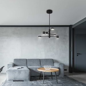 30W Hanging light fixture SOLOMON,  Black-matt metal / Аcrylic