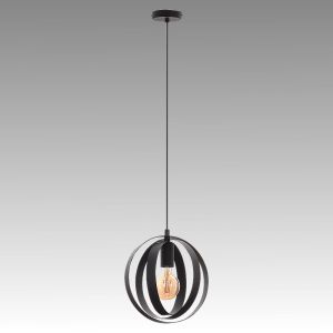 Lighting fixture CORTADO with bulb 1 x E27, Black metal