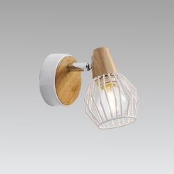 Spot Lamp  TAMETA 1xE14 230V White metal / Light wood
