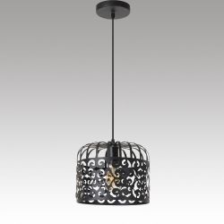 Hanging Ceiling Lamp ALESSANDRA 1xE27 230V Black metal