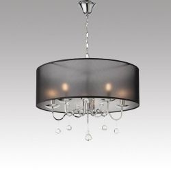 Висящо осветително тяло BELLARIA 5xE14 Хром / Кристал / Текстил
