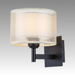 Wall lamp ANETA with bulb 1 x E27 White textile with metal base