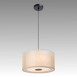 E27 3X MAX 40W Hanging light fixture ANETA, Black metal / Beige textile