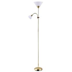 Lamp ACTION 1 x E27 + 1 x E14, Gold metal / White plastic