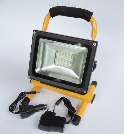 50W Акумулаторен LED Прожектор SMD 4500К студено бяла светлина