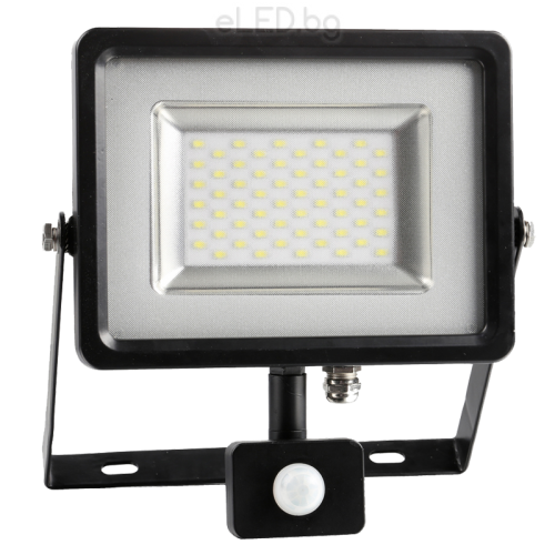 30W LED прожектор сензор SMD IP44 Черно/Сиво Тяло 3000K топло бяла светлина