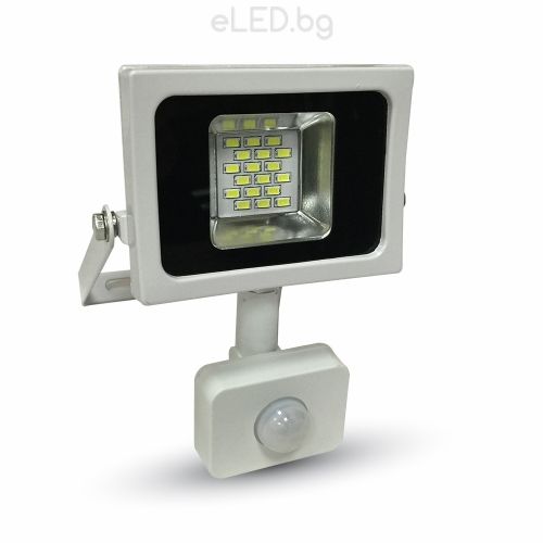 10W LED прожектор сензор SMD IP44 Черно/Сиво Тяло 3000K топло бяла светлина