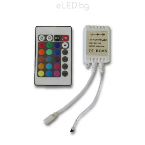 72W RGB Контролер LED ленти IR Дистанционно управление 24 бутона