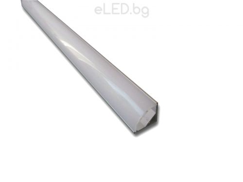 Алуминиев профил за LED лента  16 mm x 16 mm с матиран разсейвател Кори 1 м.