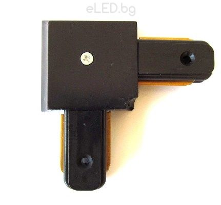 Черна ъглова наставка за релса за LED релсов прожектор