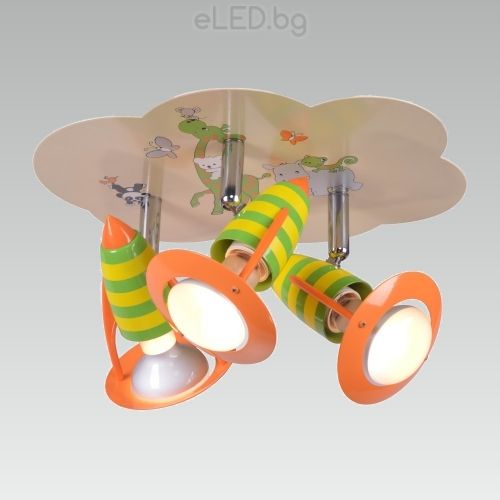 Спот лампа за детска стая SAFARI 3хЕ14 / R50