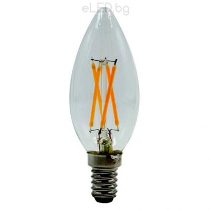 4W LED крушка конус Филамент Е14 SMD G45 2700К топло бяла светлина