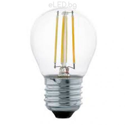 4W LED крушка топка Филамент Е27 SMD G45 2700К топло бяла светлина