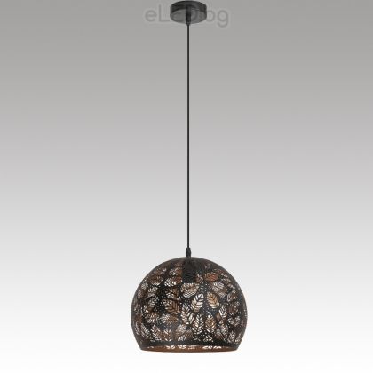 Hanging Ceiling Lamp MANORCA 1xE27 230V Black / Gold metal