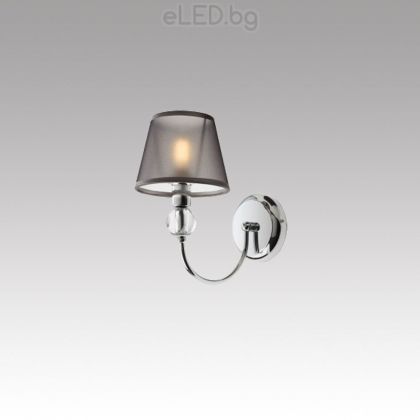 Wall Lamp GWEN 1xE14 Metal / Glass / Fabric