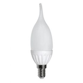 LED крушка пламък 6W Е14 SMD 2700К топло бяла светлина