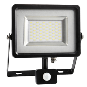 30W LED прожектор сензор SMD IP44 Черно/Сиво Тяло 3000K топло бяла светлина