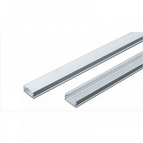 Aluminium Profile for LED Strip Lights with Frosted Diffuser, Caps and Holders 1 m.