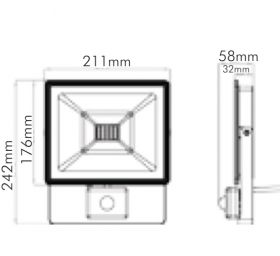 30W LED прожектор SLIM TIGRIS-S SMD IP44 6000K студено бяла светлина