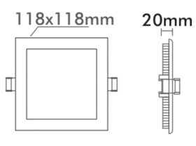 6W LED панел за вграждане LENA-SX SMD 3000K топло бяла светлина