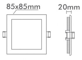 3W LED панел за вграждане LENA-SX SMD 3000K топло бяла светлина