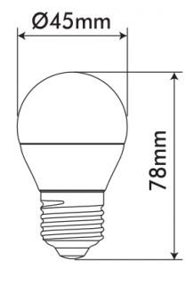 6W LED крушка топка Е27 SMD 6400К студено бяла светлина