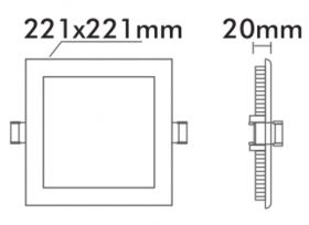 18W LED панел за вграждане LENA-SX SMD 3000K топло бяла светлина