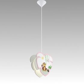 Hanging Lamp LOUIE 1xE27 230V White / Pink with Monkey