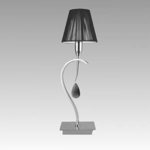Дизайнерска настолна лампа OXFORD 1xE14 230V Хром / Черен плат / Кристал