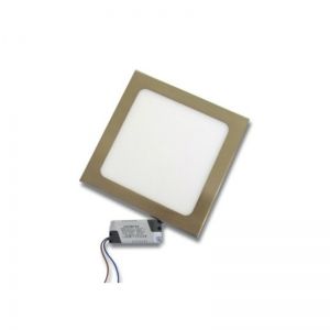 12W LED панел за вграждане INOX 3000K топло бяла светлина квадрат