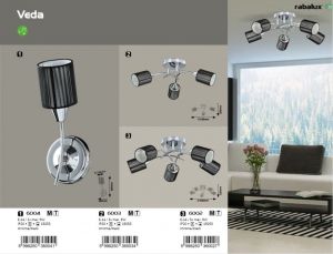 Ceiling Lamp VEDA 3хE14 230V Metal / Fabrics