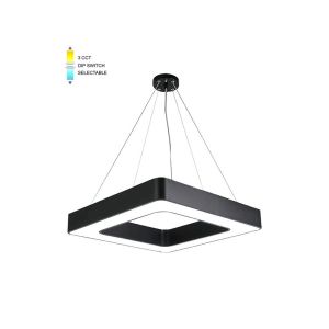 45W LED Hanging Ceiling Lamp FINESSE 3000К, 4000K и 6000К Black Metal / PVC | Square