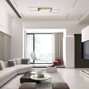 40W LED ceiling lamp DEMETRIUS 4000K Silver, scratched aluminium/ Metal