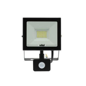 30W LED Floodlight Sensor  INDUS SMD IP44 6000K Cool White Light