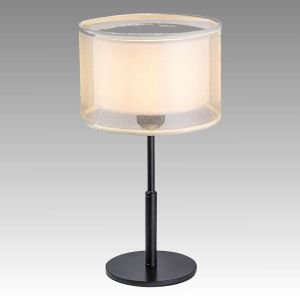  Настолна лампа ANETA 1x E27, Черен метал / Бежов текстил